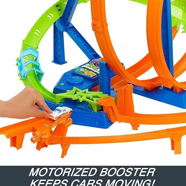 Circuit Hot Wheels Epic Crash Dash - 5 Zones De Crash - Booster Motorisé HNL97