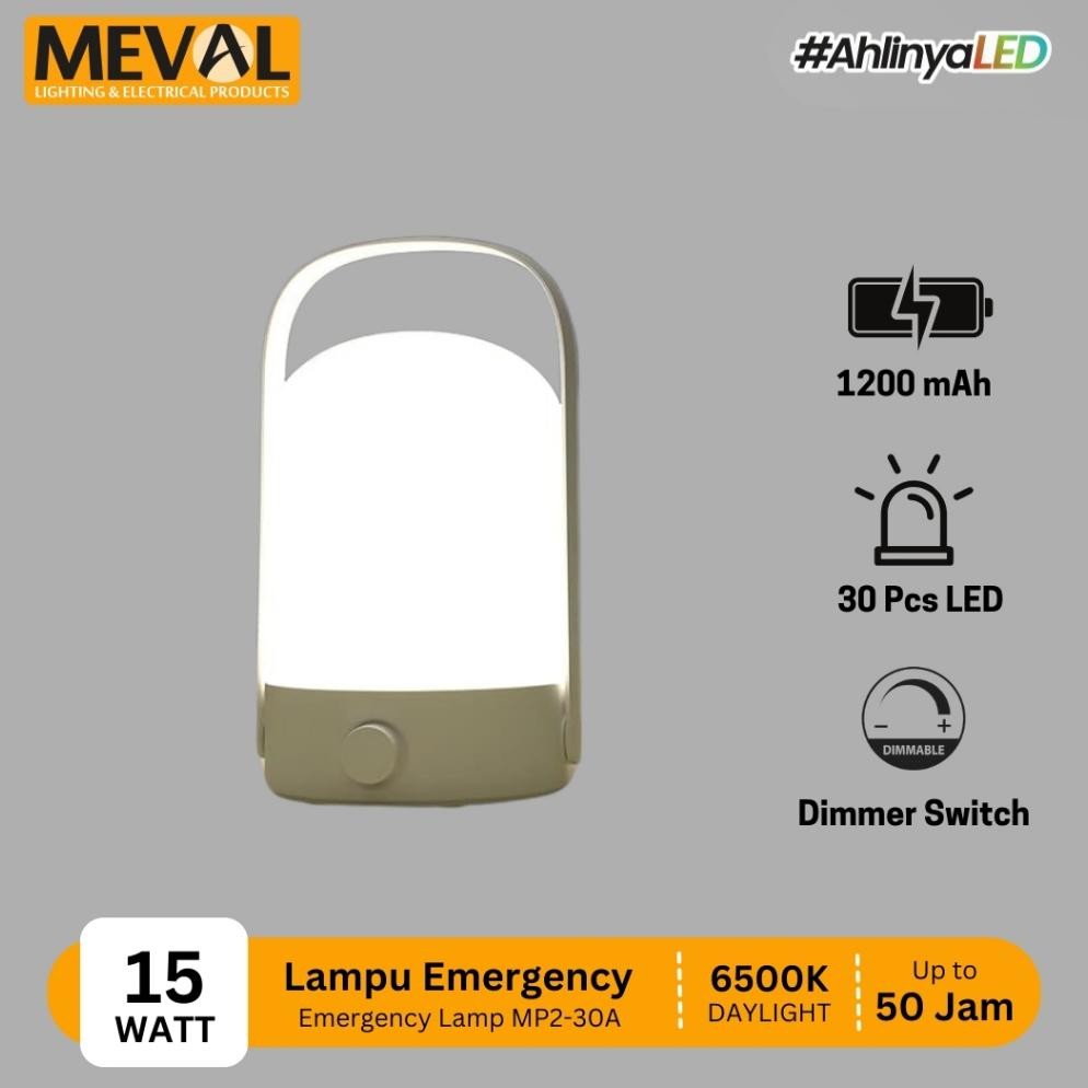 Jual MEVAL Lampu Emergency 30 LED Daya Tahan 50 Jam | Dimmable ...