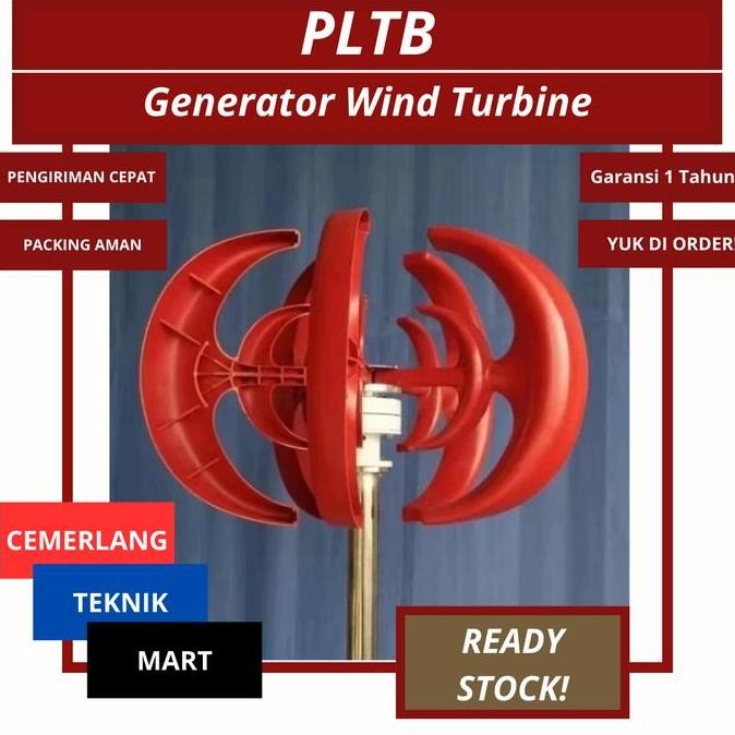 Jual PLTB GENERATOR WIND TURBINE VERTICAL 1000W TURBIN ANGIN / TURBIN ...