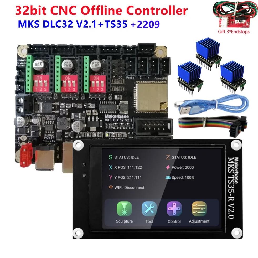 Jual Mks Dlc32 V2 32Bits Grbl Offline Wifi Controller Ts35-R Lcd ...