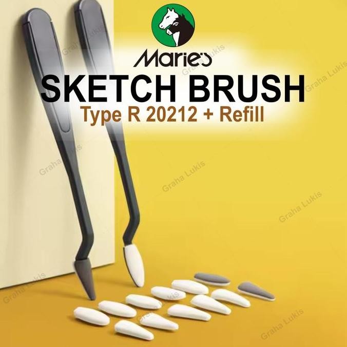 Jual Maries Sketch Brush Type R 20212 + Refill | Shopee Indonesia