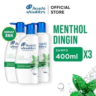 Head and Shoulders Sampo Anti Ketombe dan Gatal Cool Menthol Perawatan Rambut 400Ml X3
