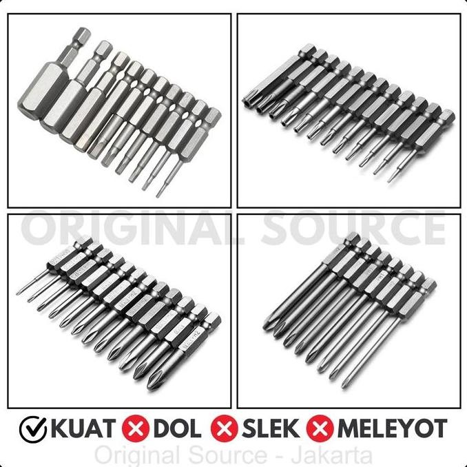 Jual New Set Obeng Kunci L Hex Key - Mata Bor Plus Minus Bintang ...