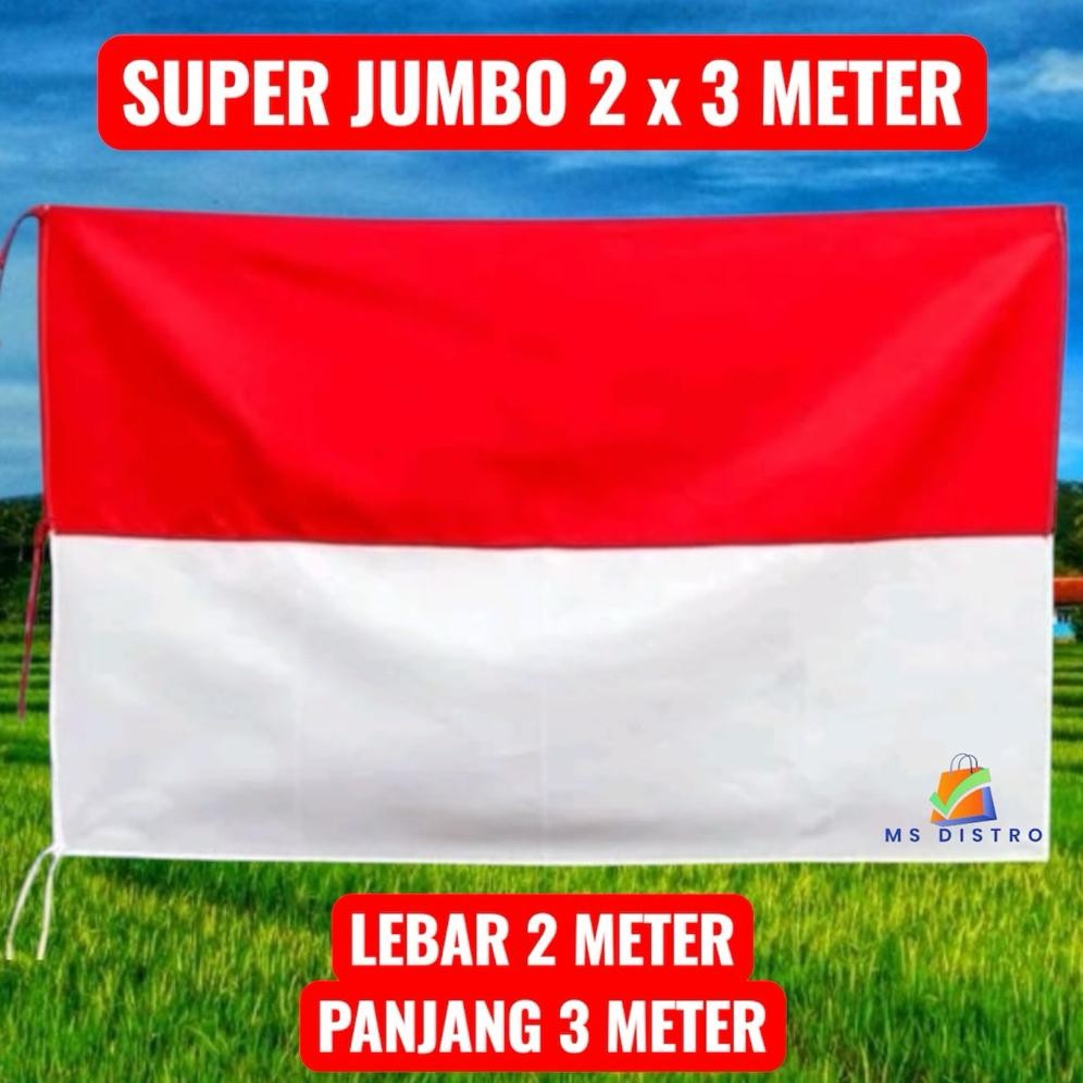 Jual Bendera Indonesia Ukuran Super Jumbo 2 X 3 Meter Bahan Satin ...