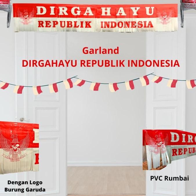 Jual (Allthebest) Garland Banner BackDrop Spanduk Merah Putih Hiasan ...