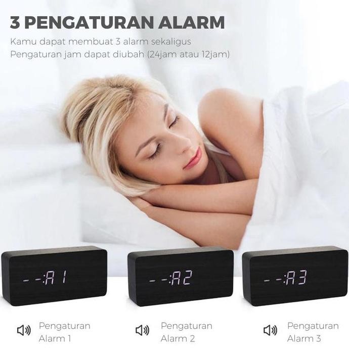 Jual (Allthebest) QPT Mall Jam Kayu / Jam Meja Kayu Digital Led ...