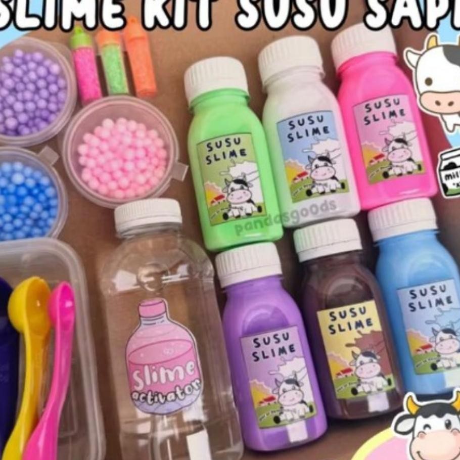 Jual Slime Kit Susu Sapi Lucu Diy Slime Viral Tiktok Paket Lengkap ...