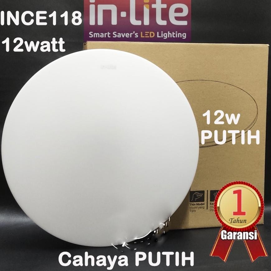 Jual LAMPU BARET INCE118 12W PUTIH lamp ceiling plafon INLITE IN-LITE ...