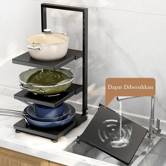 Jual Wastafel Dapur Di Bawah Rak Pot Kabinet Atas Rak Panci Multi ...