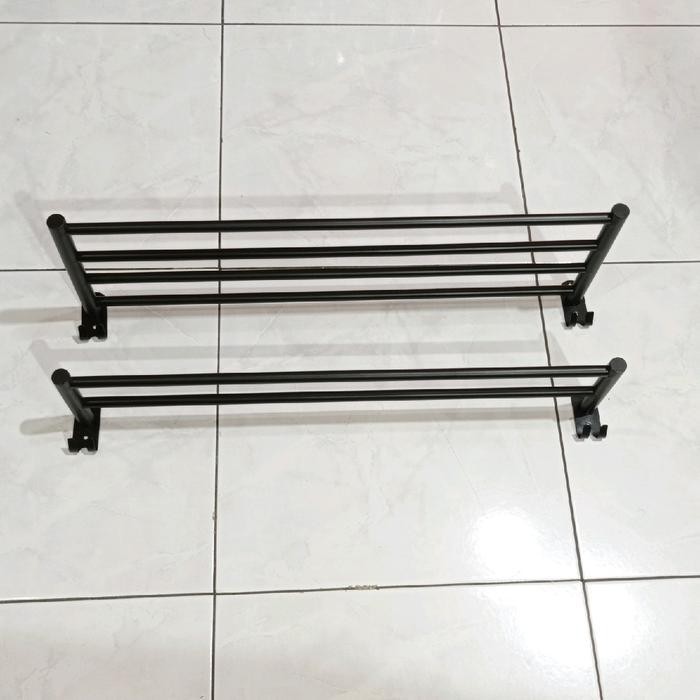 Jual Rak Handuk 4 Baris Stainless Steel Sus 304 Hitam Gantungan Baju ...