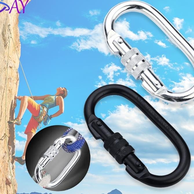 Jual Pengait Panjat Tebing 25Kn Carabiner Stainless Gaanised Steelsnap ...
