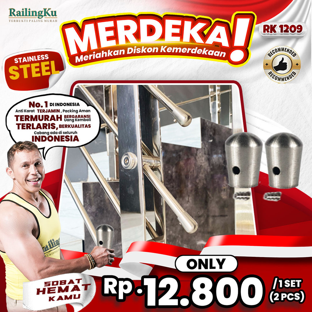 Jual Railingku Aksesoris Railing Tutup Pipa Pagar SUS 201 [MERDEKA] RK ...