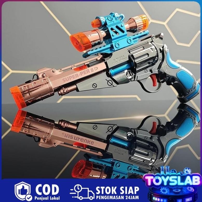 Jual Terlaris Toyslab Pistol Blaster Semprot Suara & Lampu Led Edisi ...