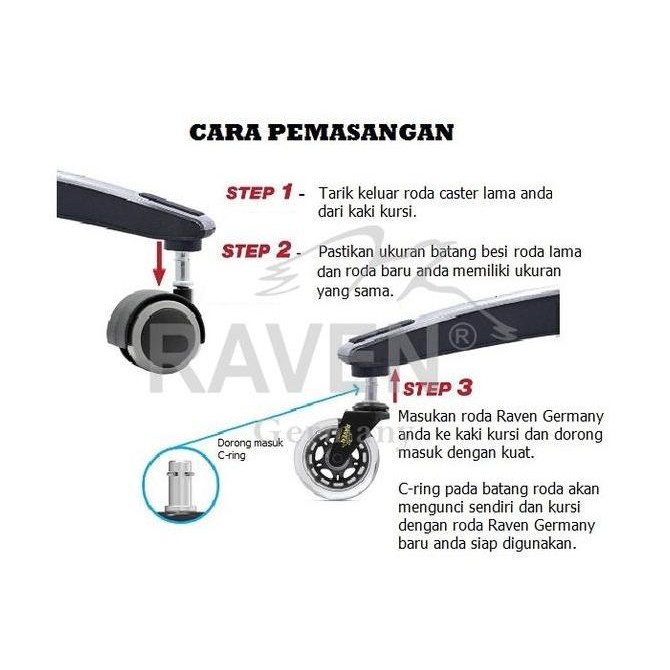 Jual Roda Office Chair, Kursi kantor, Kursi Gaming, Silver 10 mm ( 1 ...