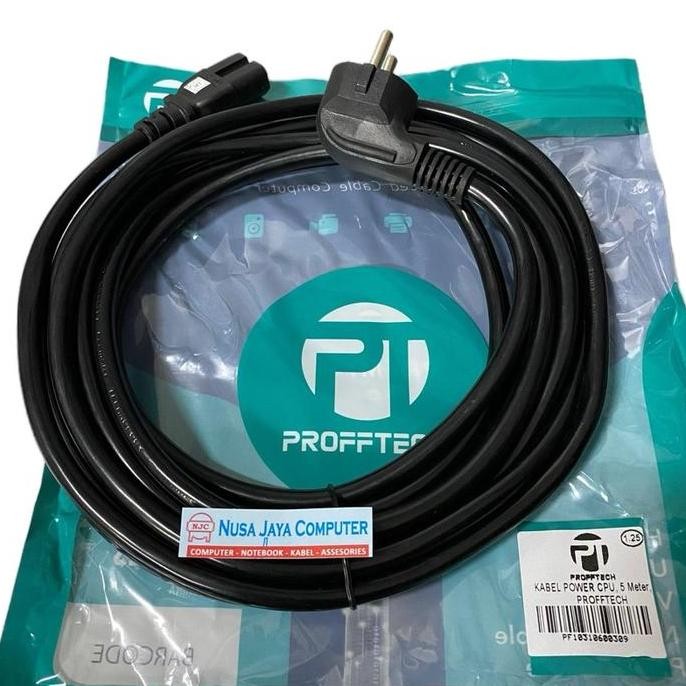 Jual Kabel Power Cpu 5 Meter Profftech Cable Power Pc Ac Cord Computer ...