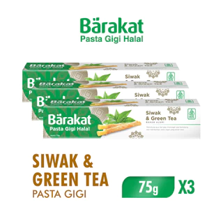 Barakat Pasta Gigi Siwak & Greentea Tube 75 gr x3