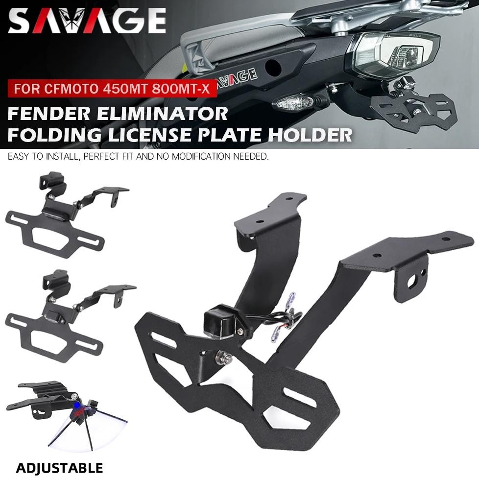 Motorcycle Tail Tidy License Plate Holder - Black CNC Aluminum Fender Eliminator With LED 2 thumbnail image