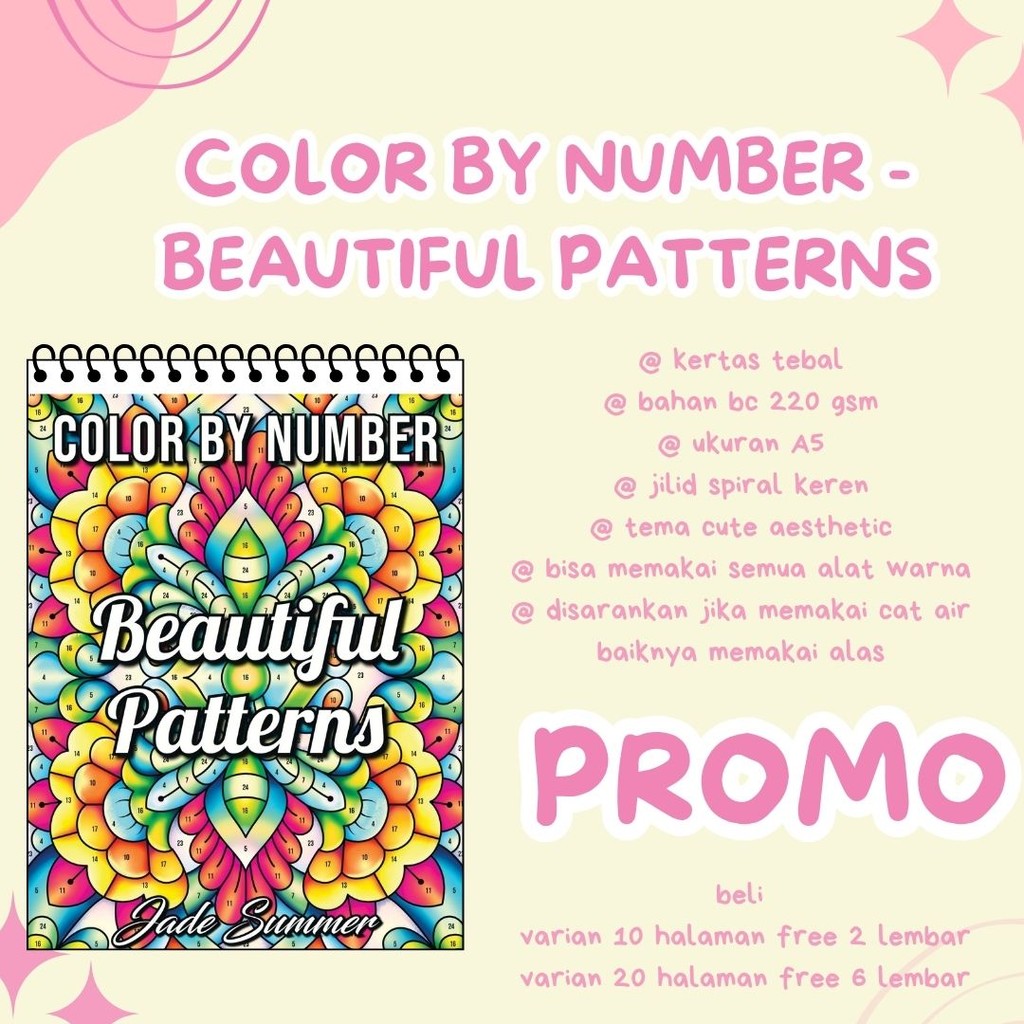 Jual Color By Number - Beautiful Patterns Buku Mewarnai Anak Remaja ...