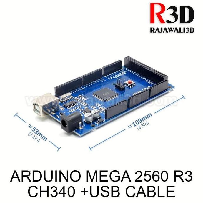 Jual Arduino Mega 2560 R3 CH340 +USB Cable | Shopee Indonesia