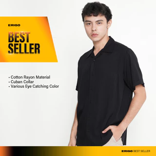 Erigo Short Shirt Jazlyn Black - Kemeja Lengan Pendek Rayon Unisex