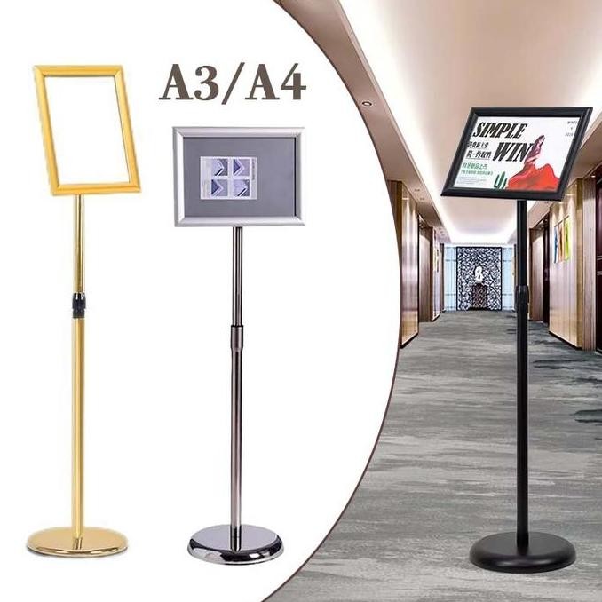 Jual Standing Sign Frame Floor Stainless Frame Display Stand Display ...