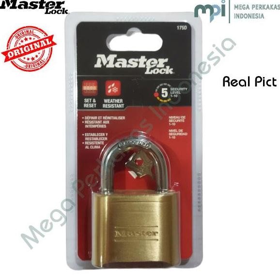 Jual Gembok Master Lock 175D Solid Body Padlock Combination 50 Mm ...