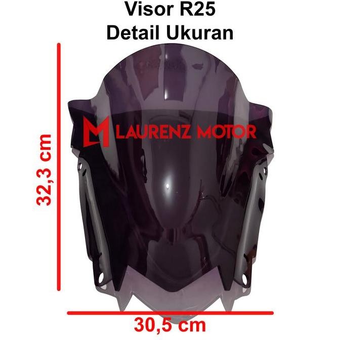 Jual Visor Windshield Yamaha R25 R 25 Jenong Hitam dan Bening murah ...