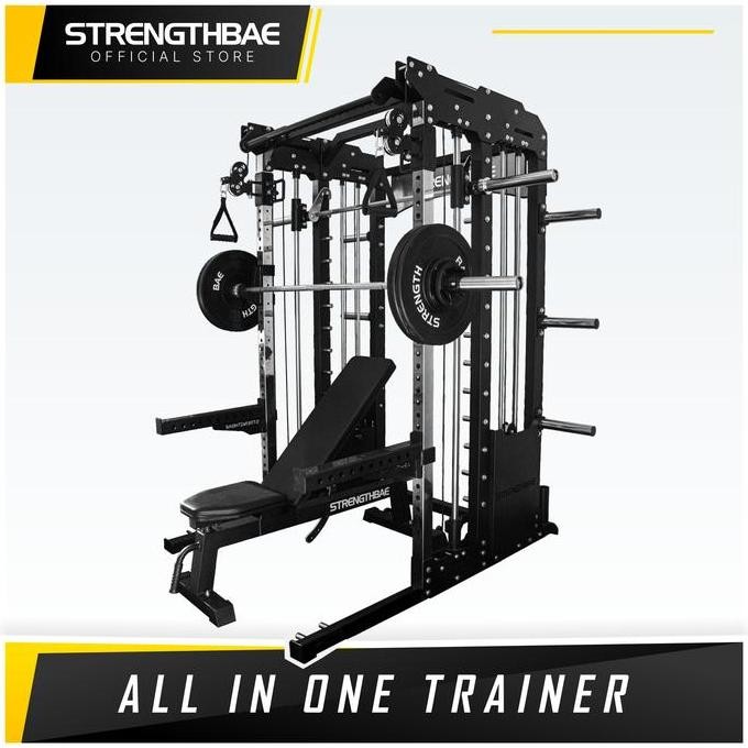 Jual HOME GYM STRENGTHBAE POWER RACK SQUAT SMITH CABLE MACHINE BENCH ...