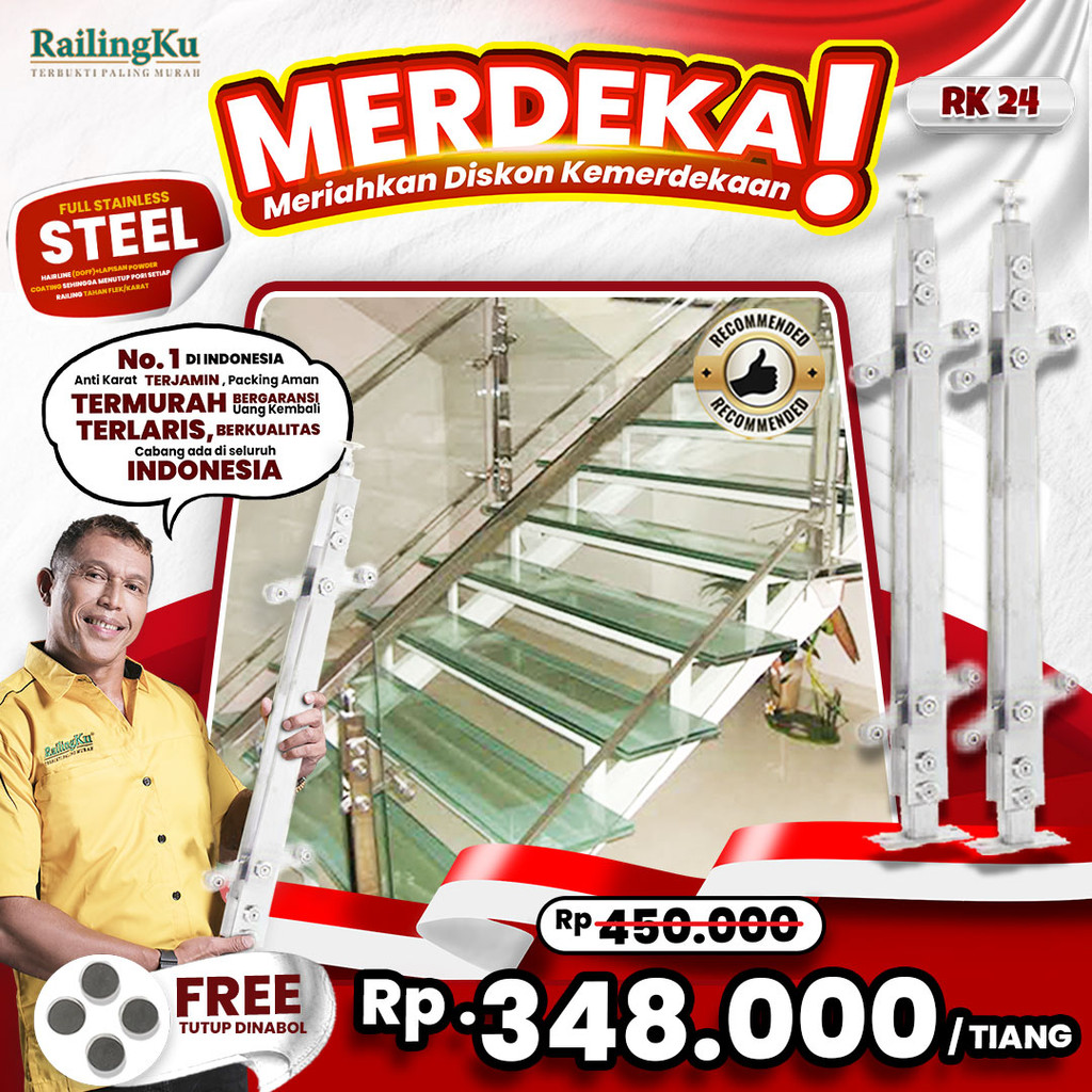 Jual Railing Tangga Stainless Plate Minimalis Railingku [MERDEKA] RK 24 ...