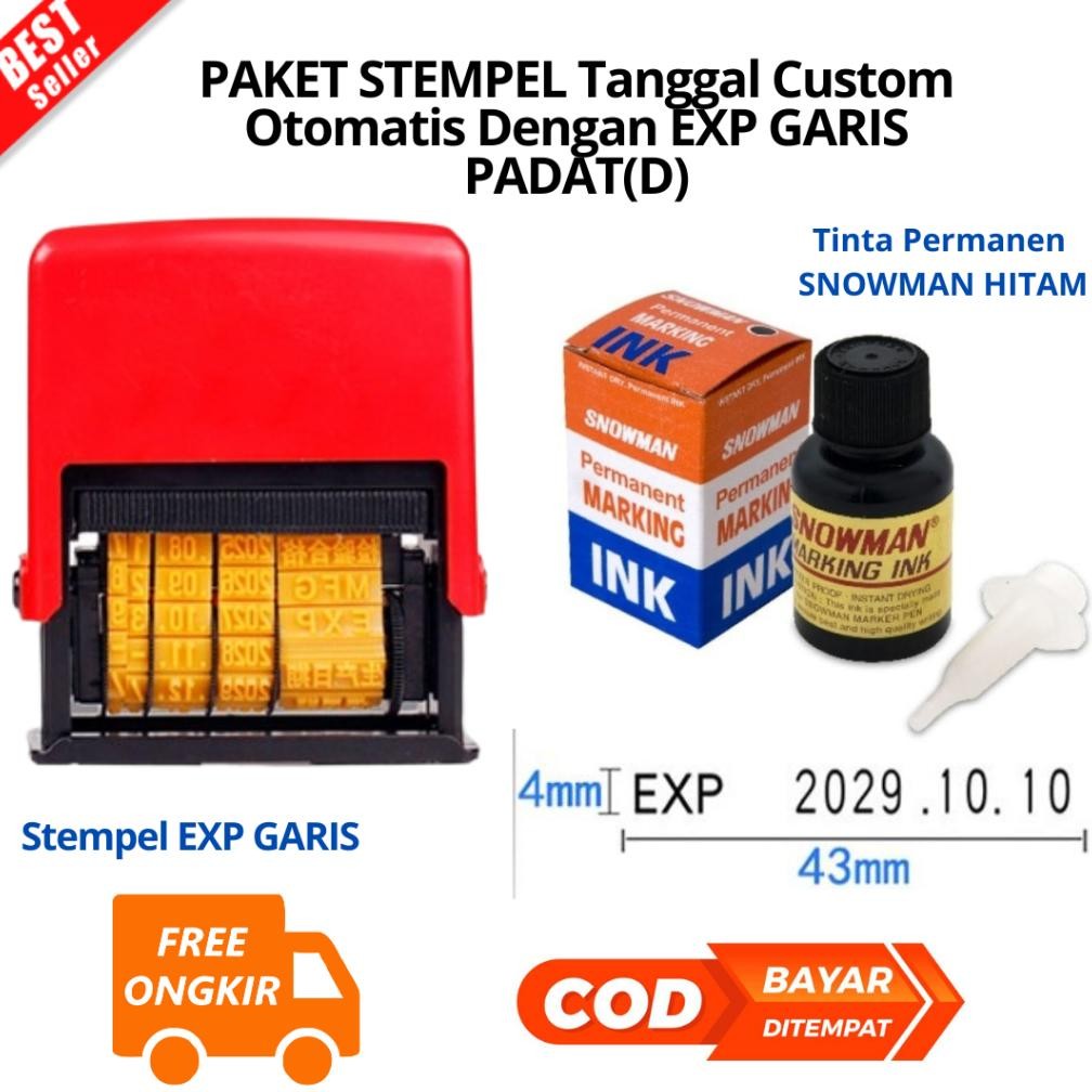 Jual [JIB] BAYAR DI TEMPAT Stempel Exp Permanen Tanggal Otomatis Dengan ...