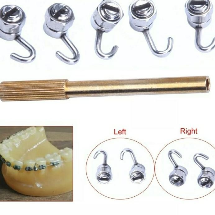 Lot De 20 Crochets Orthodontiques Crimpables – Pour Arc Dentaire + Driver – Neuf Chine