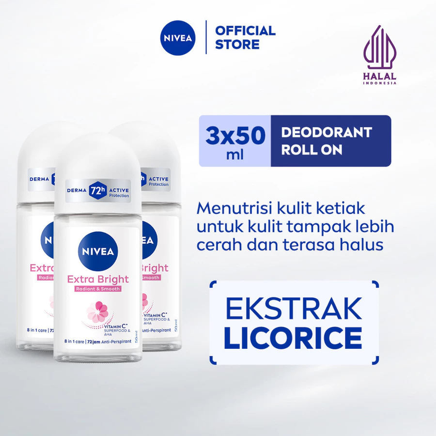 Deodorant Roll On Extra Bright Radiant & Smooth