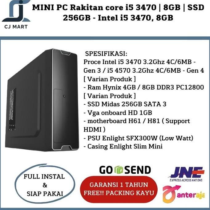 Jual Mini Pc Rakitan Core I5 3470 | 8Gb | Ssd 256Gb New Stok | Shopee ...
