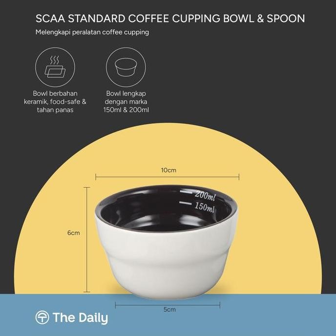 Jual SCAA Standard Coffee Cupping Bowl & Spoon - Mangkok dan Sendok ...