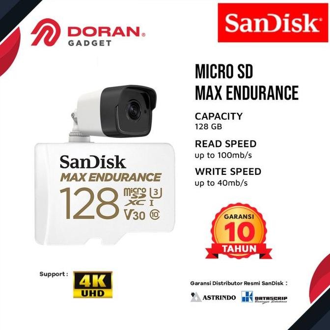 Jual Memory Card Cctv 128Gb Sandisk Max Endurance - Resmi 10 Tahun Co ...