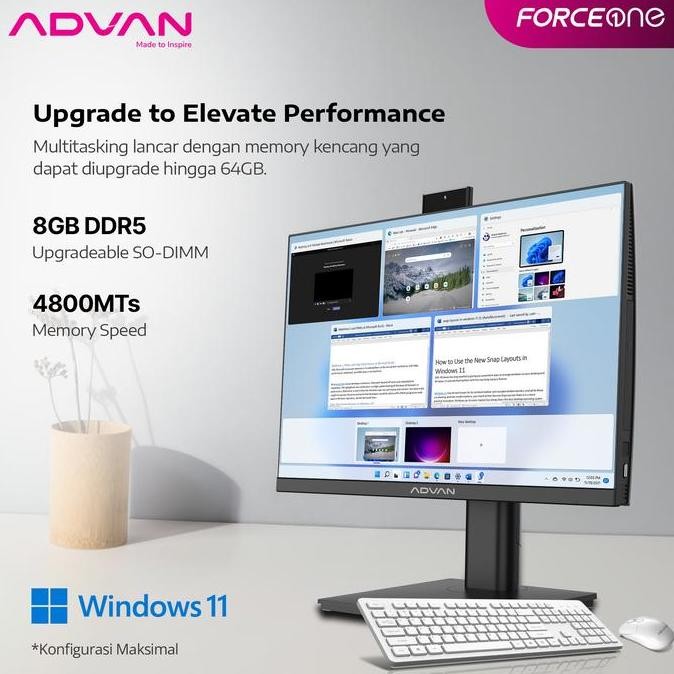 Jual (Free Keyboard & Mouse) Advan Force One All-In-One Pc Aio Amd ...