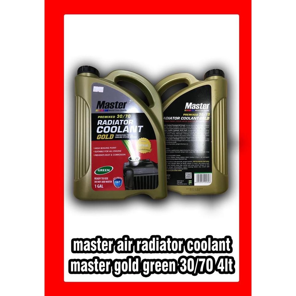 Jual master air radiator coolant master gold green 30/70 4lt - 67824 ...