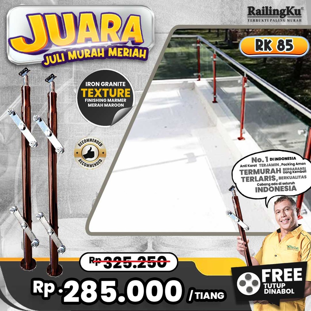 Jual Railing Tangga Stainless Maroon Marble Texture Railingku [JUARA ...
