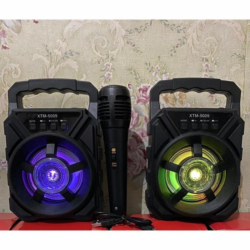 Jual COD Speaker Bluetooth Portable Karaoke Type 5009 Free Microphone ...