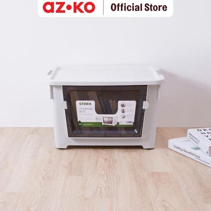 Jual AZKO Stora 52X37X33 cm Kotak Penyimpanan Dengan Roda - Putih ...