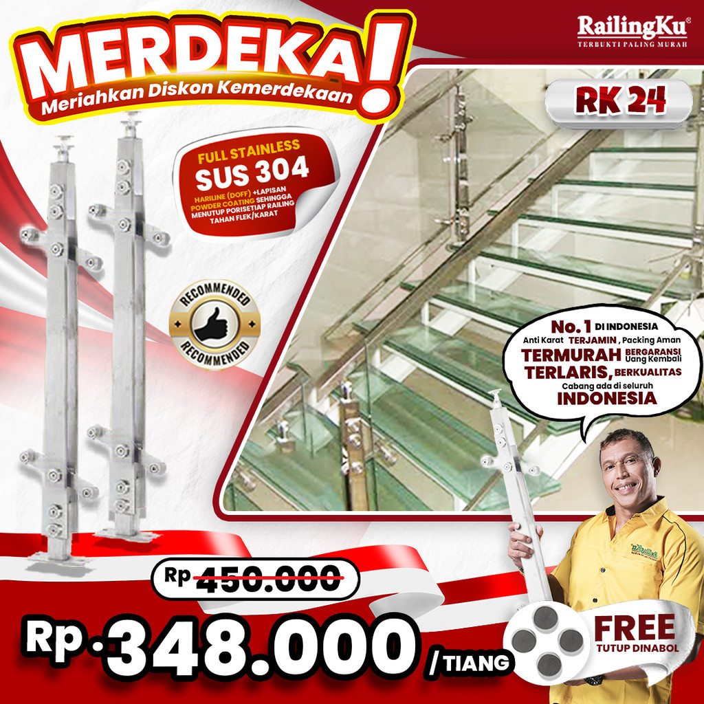 Jual Railing Tangga Stainless Plate Minimalis Railingku [MERDEKA] RK 24 ...