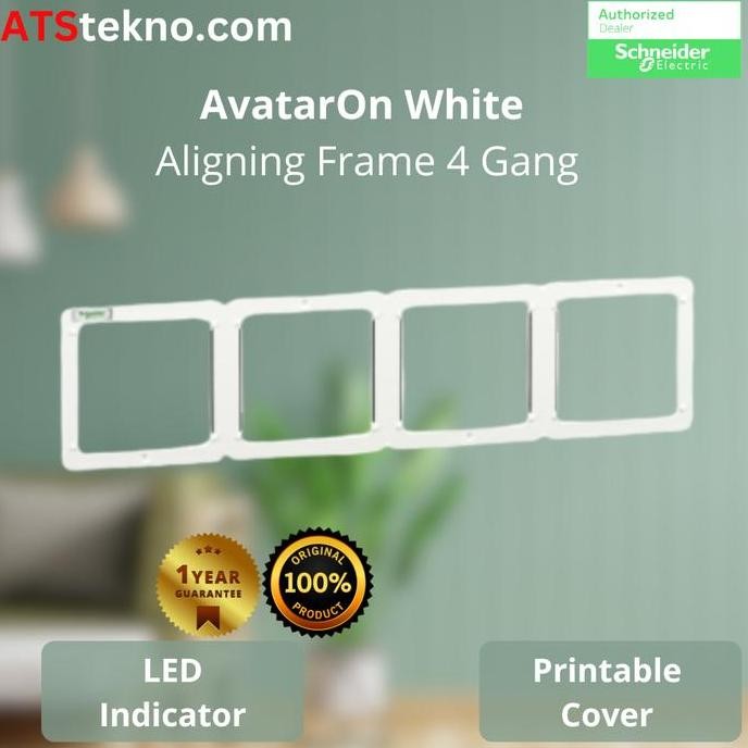 Jual TERBARU SCHNEIDER AVATAR ON FRAME 4 GANG BRACKET WHITE (AVATAR ON ...