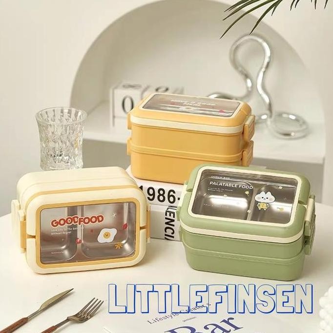 Jual Lunch Box Tingkat 2 Stainless/Kotak Makan Tingkat Anak Sekat ...