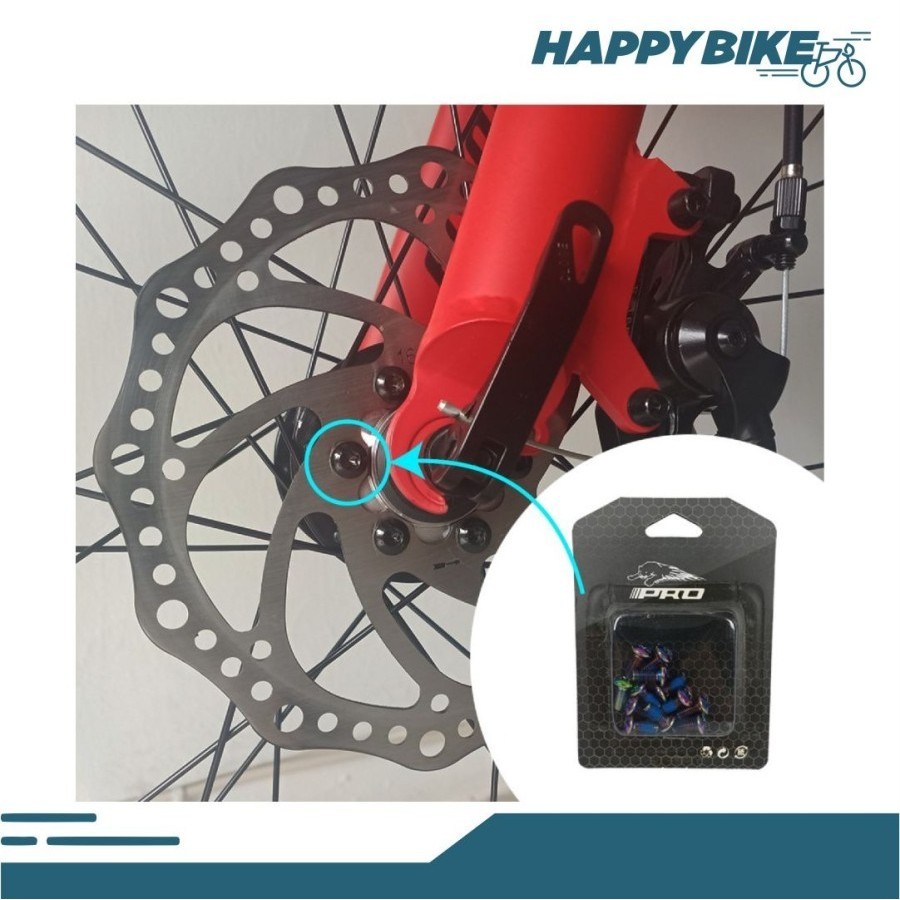 Jual Happy Bike Baut Rotor Discbrake PRO Isi 12Pcs Baut Warna Untuk ...