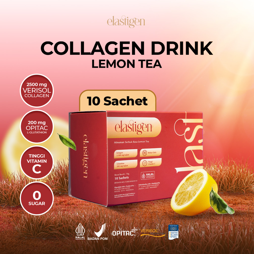 Jual elastigen Collagen Drink Verisol 2500mg + Glutathione Opitac 200mg   Minuman Kulit Glowing, Anti-Aging, Halal, BPOM, 0g Gula isi 10 Sachet |  Shopee Indonesia