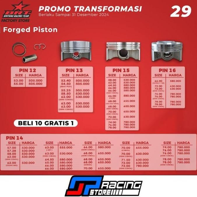 Jual PISTON RACING BRT - FORGED PISTON BRT - PROMO 24 | Shopee Indonesia