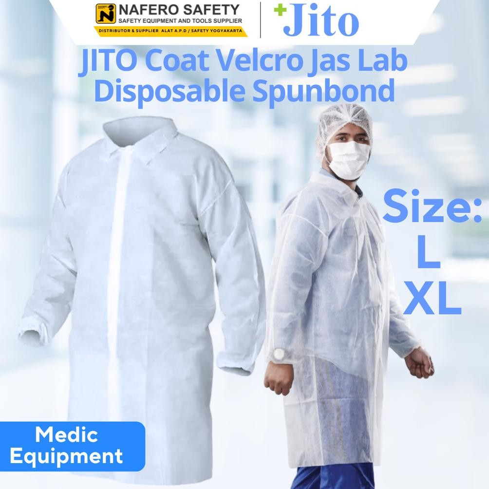 Jual HAZMAT Jas Laboratorium JITO Coat Velcro & Kancing | Disposable ...
