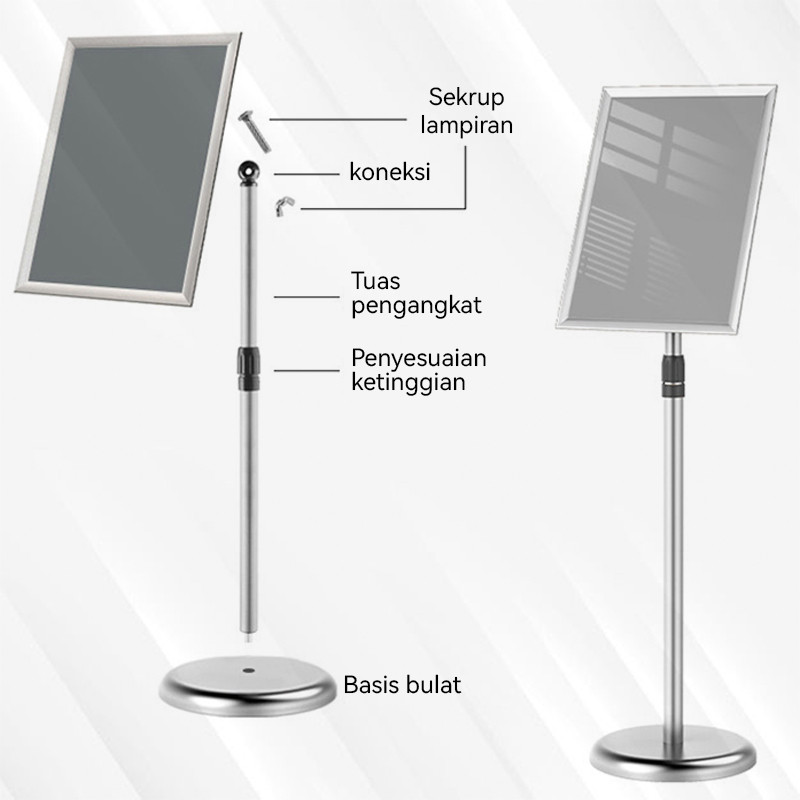 Jual Standing Frame Extend Stand Display Banner A4 75-125cm Rotasi 180 ...