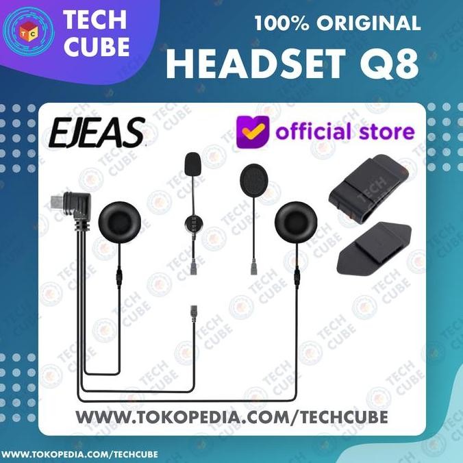 Jual EJEAS Q8 Headset Mic Helm Intercom Wireless Tipe C Microphone ...