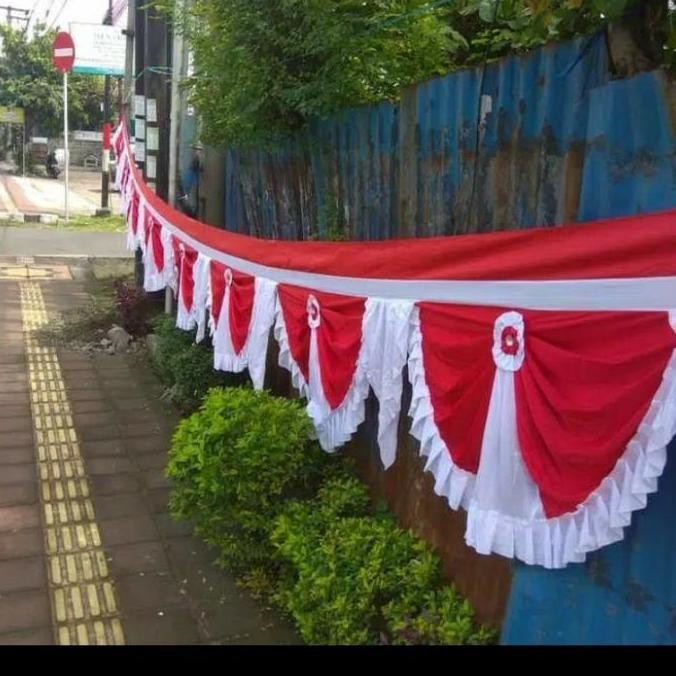 Jual Bendera Merah Putih Rumbai Satin Background Hiasan Panggung 17 ...